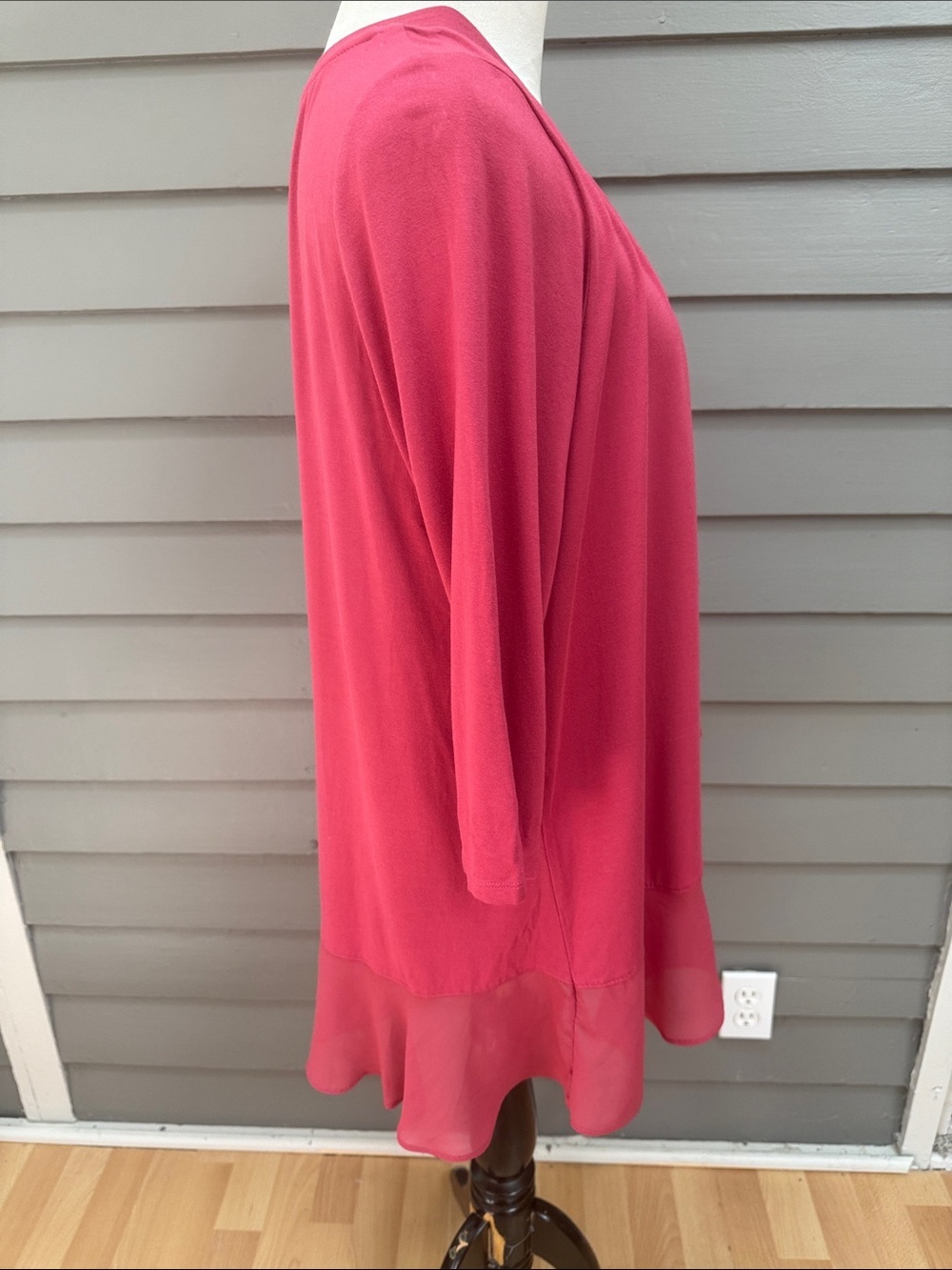 Ruby Ribbon Flounce Flutter Ruffled Red/Pink Tunic Top Medium - Picture 5 of 7